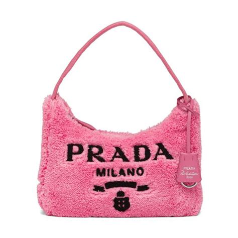 prada pink fuzzy bag|prada leather handbags.